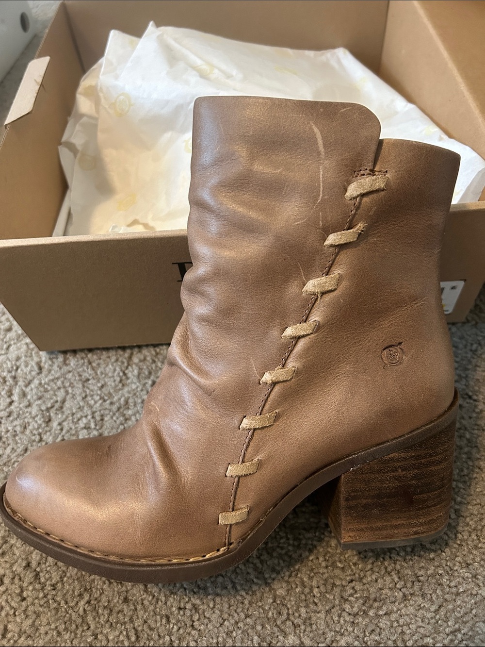 BORN Toni Leather Heeled Boots 8.5 - Picture 6 of 11
